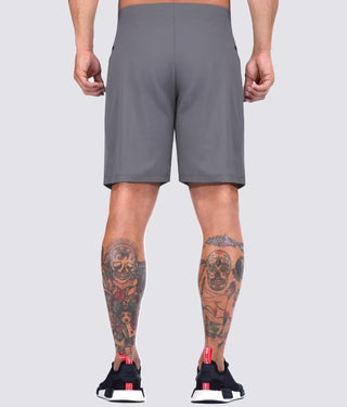 Elite Sports Mens Plain Side-Split Leg Design Gray Crossfit Shorts