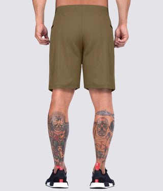 Elite Sports Mens Plain Side-Split Leg Design Olive Crossfit Shorts