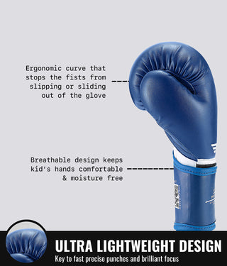 Elite Sports Plain Blue Kids' Boxing Gloves