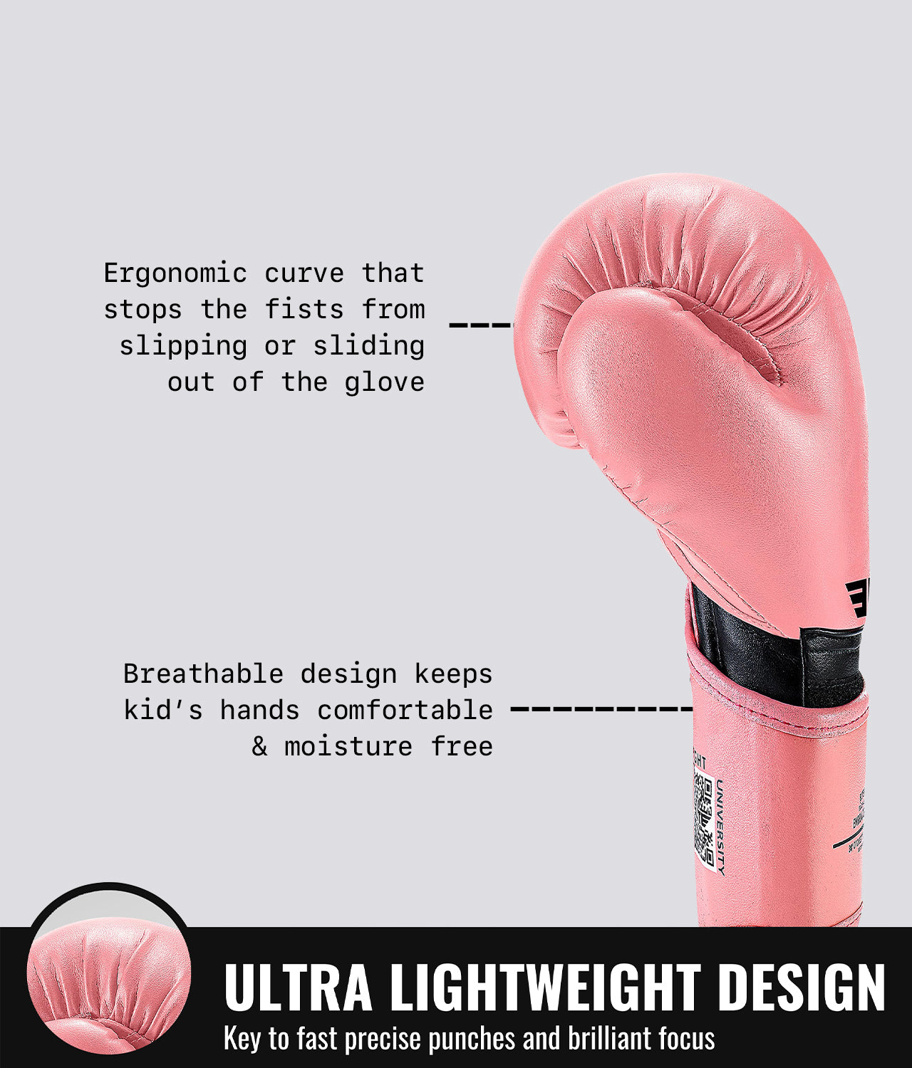 Elite Sports Plain Pink Kids' Boxing Gloves