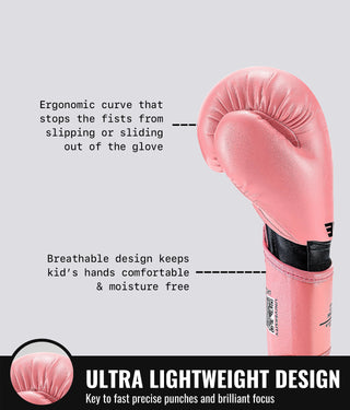 Elite Sports Plain Pink Kids' Boxing Gloves