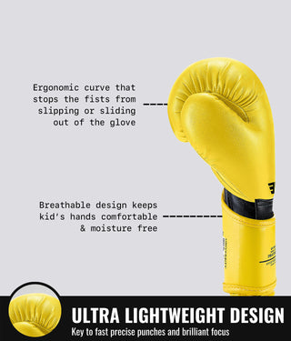 Elite Sports Plain Yellow Kids' Boxing Gloves