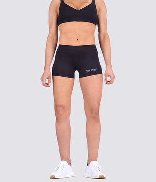Elite Sports 4-way Stretch Women Plain Black Taekwondo Shorts