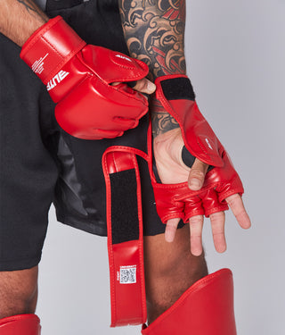 Adults' Essential Red MMA Half Mitts Grappling Gloves