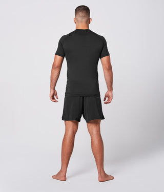 Standard Black Short Sleeve Training Rash Guard for Men