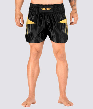 Star Black/Gold Muay Thai Shorts for Adults