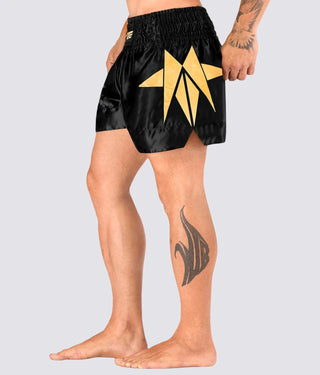 Star Black/Gold Muay Thai Shorts for Adults