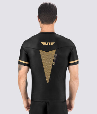 Star Gold Short Sleeve Training Rash Guard for Men