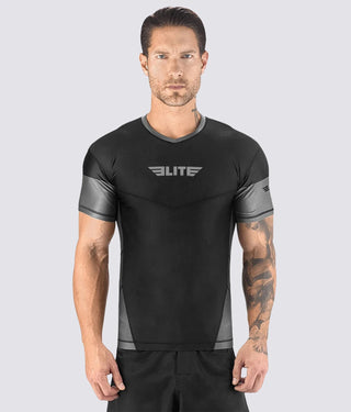 Men's Honey Comb Gray Short Sleeve Training Rash Guard