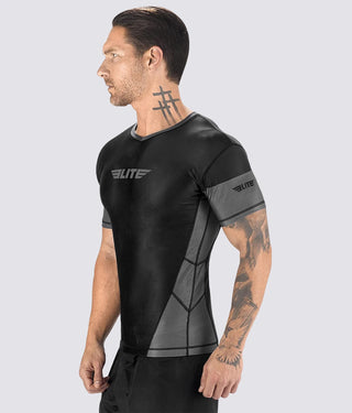 Men's Honey Comb Gray Short Sleeve Training Rash Guard