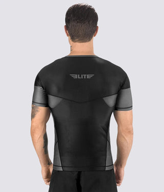Men's Honey Comb Gray Short Sleeve Training Rash Guard