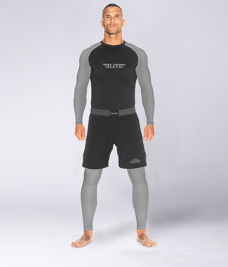 Men's Standard Gray Long Sleeve Judo Rash Guard