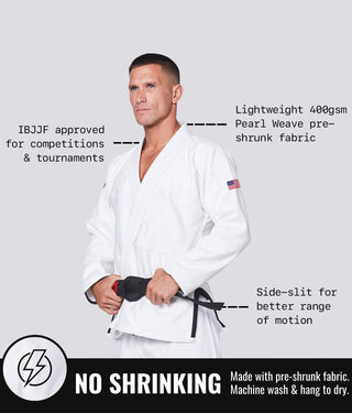 Men's Premium USA White Brazilian Jiu Jitsu BJJ Gi