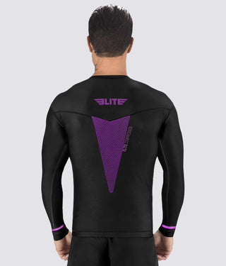 Star Purple Long Sleeve Training Rash Guard for Men