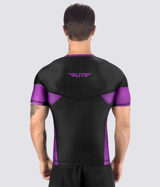 Honey Comb Purple Short Sleeve Training Rash Guard for Men