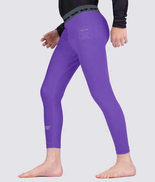 Kids' Plain Purple Compression Judo Spat Pants