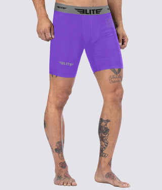 Mens' Purple Compression Wrestling Shorts