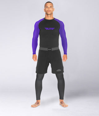 Men's Standard Purple Long Sleeve Judo Rash Guard