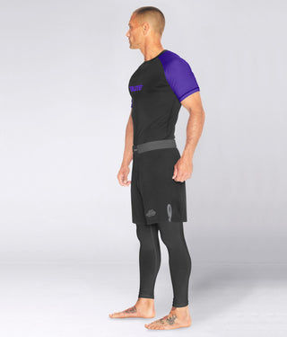 Men's Standard Purple Short Sleeve Judo Rash Guard