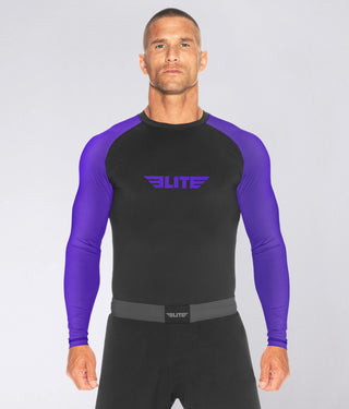 Men's Standard Purple Long Sleeve Judo Rash Guard