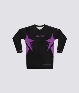 Star Purple Long Sleeve Training Rash Guard for Men