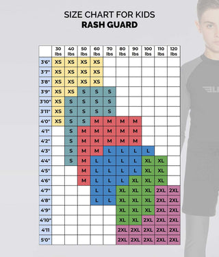 Kids' Standard Red Short Sleeve NO-GI Rash Guard