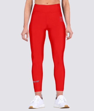 Women's Plain Red Compression Taekwondo Spat Pants