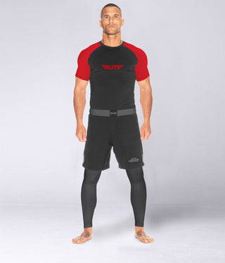 Standard Red Short Sleeve Training Rash Guard for Men