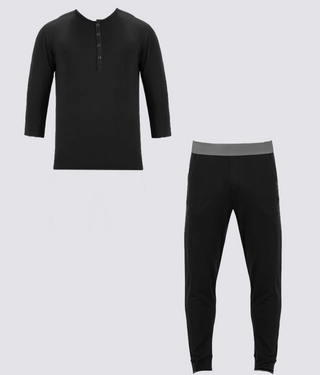 Born Tough Black Flat View Athlete Recovery Sleepwear for Men