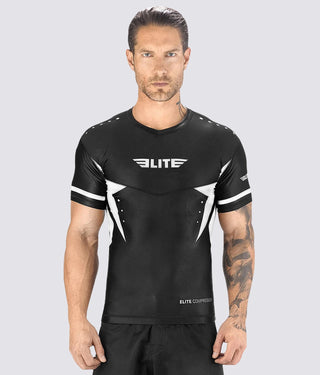 Men's Star White Short Sleeve Judo Rash Guard
