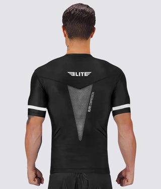 Star White Short Sleeve Training Rash Guard for Men