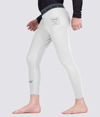Plain White Compression Training Spat Pants for Men for Kids