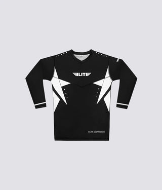 Men's Star White Long Sleeve Muay Thai Rash Guard