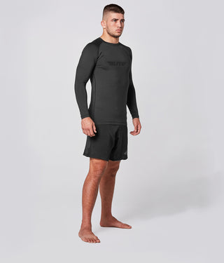 Standard Black Long Sleeve Training Rash Guard for Men