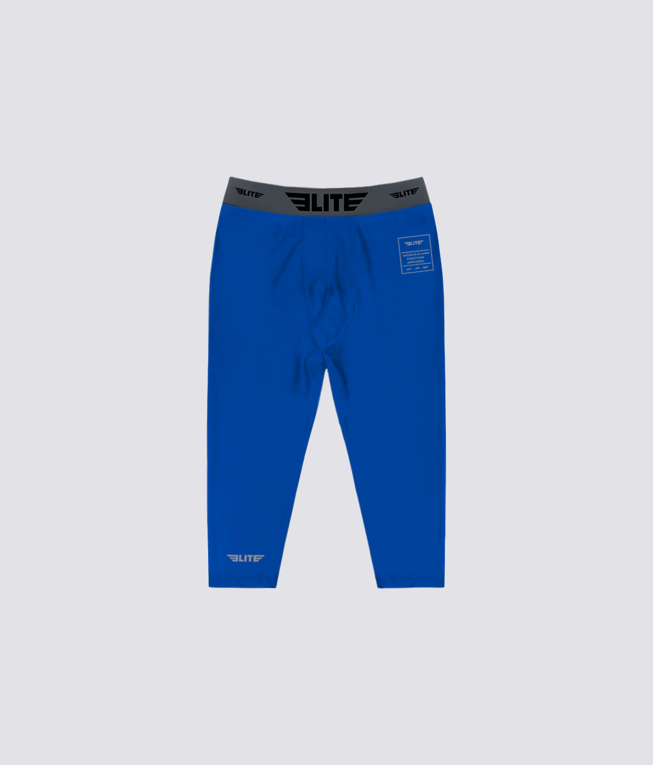 Men's Three Quarter Blue Compression Training Spat Pants