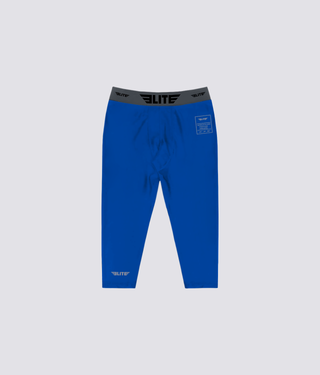 Men's Three Quarter Blue Compression Taekwondo Spat Pants
