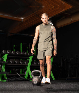 8100. Air Pro 2 in 1 7" Liner Shorts Military Green