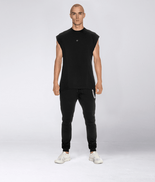Born Tough Sleeveless Ultrasoft Fabric Back Shoulder Drop T-Shirt For Men Black