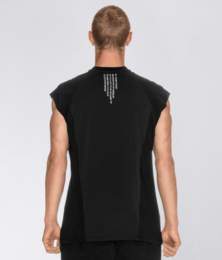 Born Tough Sleeveless Stretchable Back Shoulder Drop T-Shirt For Men Black