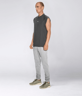 Born Tough Sleeveless Preshrunk Back Shoulder Drop T-Shirt For Men Grey