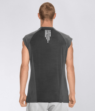 Born Tough Sleeveless Stretchable Back Shoulder Drop T-Shirt For Men Grey