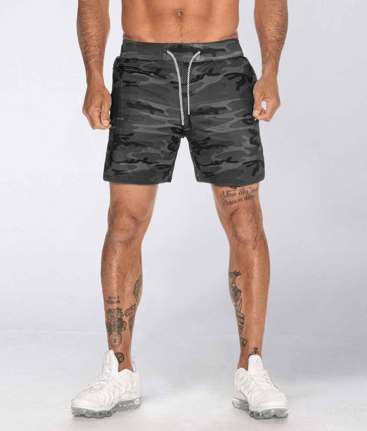 Born Tough Air Pro™ Men's 2 in 1 Black Gym Workout Shorts With