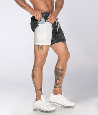 Born Tough Air Pro™ 2 in 1 4-way Stretch Men's 7" Liner Shorts Grey Camo