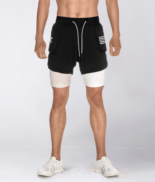 Born Tough Air Pro™ Double layered 2 in 1 Men 5" Cargo Liner Shorts Black