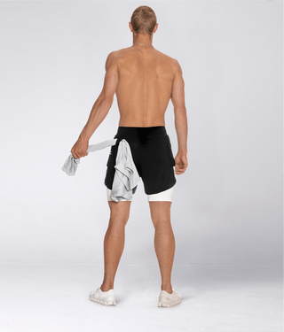 Born Tough Air Pro™ Stretchable  2 in 1 Men 5" Cargo Liner Shorts Black