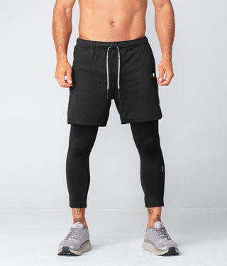 Born Tough Air Pro™ 2 in 1 Spandex inner layer Men's Shorts With Legging Liner Black