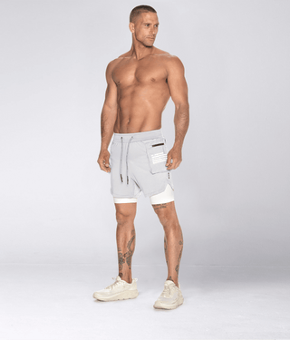 Born Tough Air Pro™ 4-Way Stretch 2 in 1 Men 5" Cargo Liner Shorts Gray