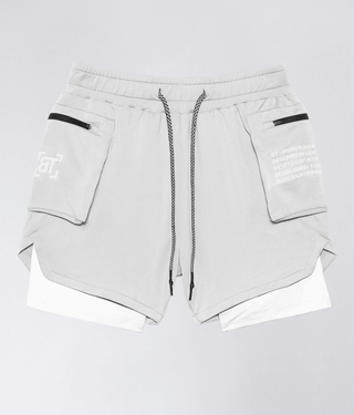 Born Tough Air Pro™ Improved Blood Flow 2 in 1 Men 5" Cargo Liner Shorts Gray