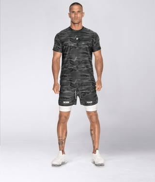 Born Tough Air Pro™ Compression Layer 2 in 1 Men's 5" Liner Shorts Grey Camo