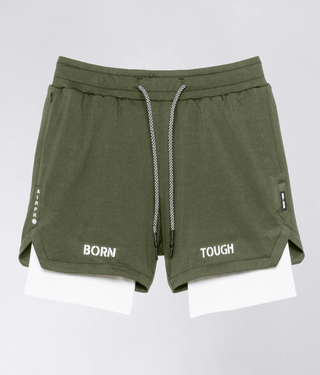 Born Tough Air Pro™ Compression Layer 2 in 1 Men's 5" Liner Shorts Military Green